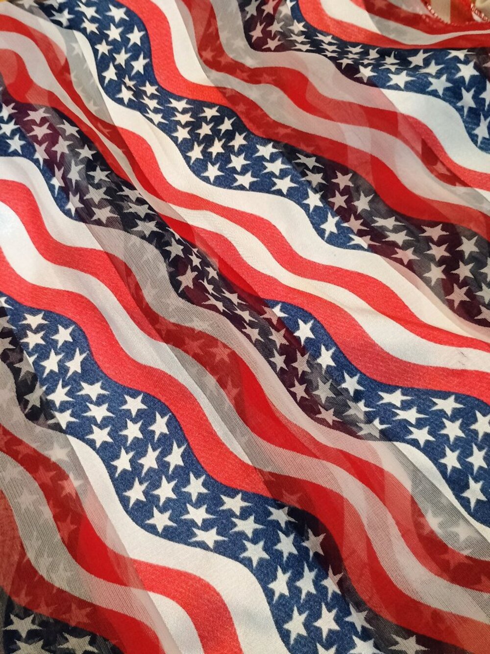 Red White and Blue Flag 4th of July Scarf